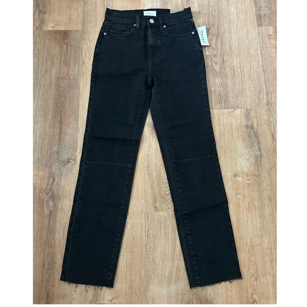 PacSun Womens Vintage Skinny Jeans Black High Rise Slim Distressed 24 New